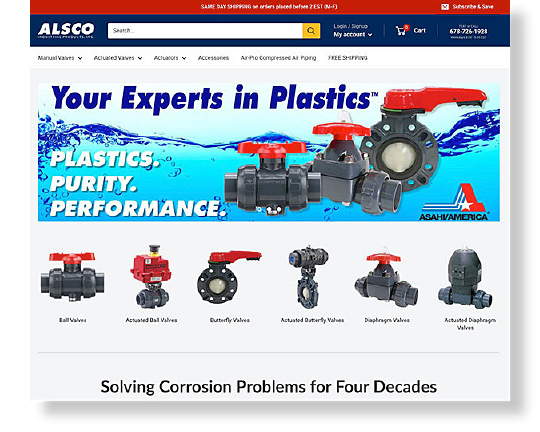 Welcome asahivalves.com customers to the NEW alscoind.com - Where Expertise Meets Exceptional Customer Service