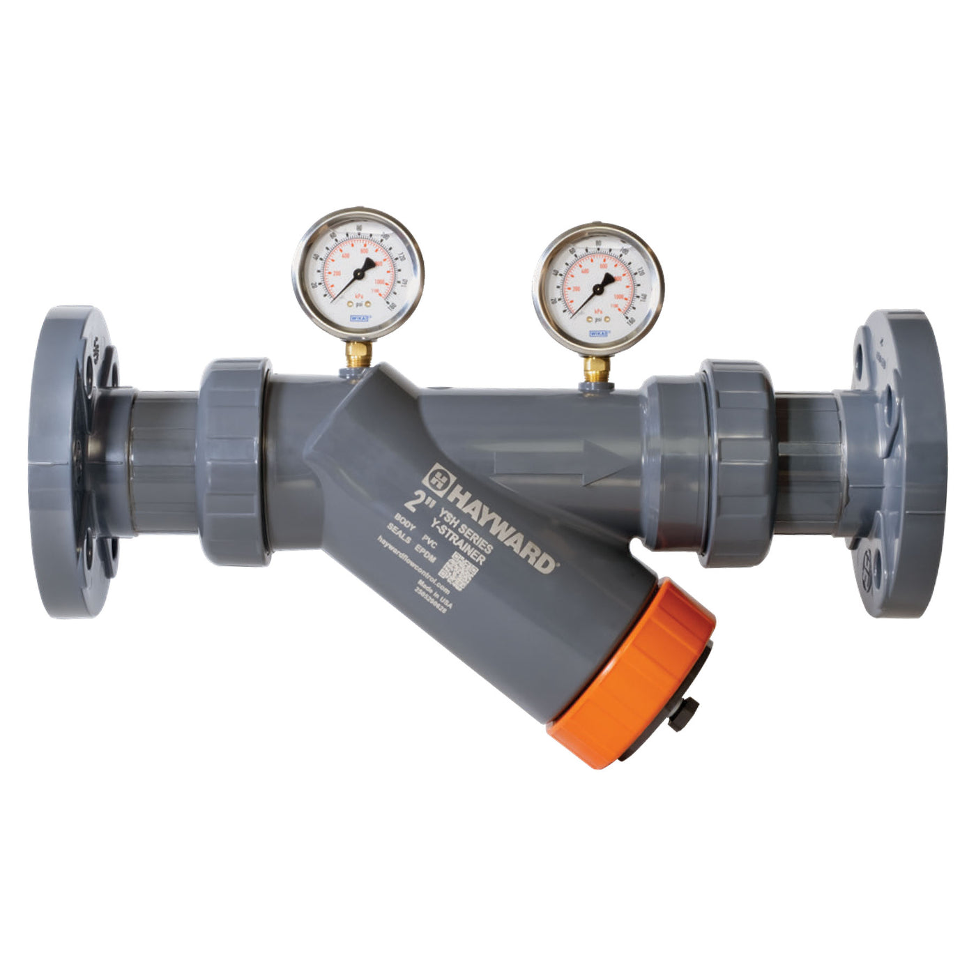 Hayward YSH Series Y-Strainer PVC True Union Ends Flanged Gauges