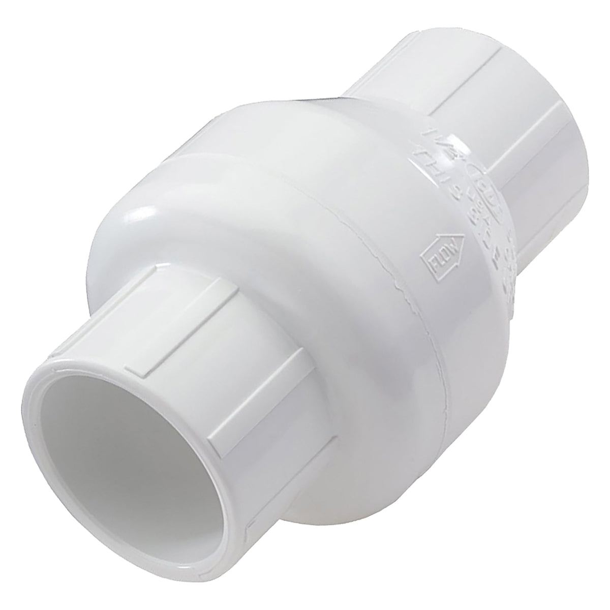 NDS Utility Swing Check Valve, White PVC, 1/2 in. to 1-1/2 in. Sizes, Threaded