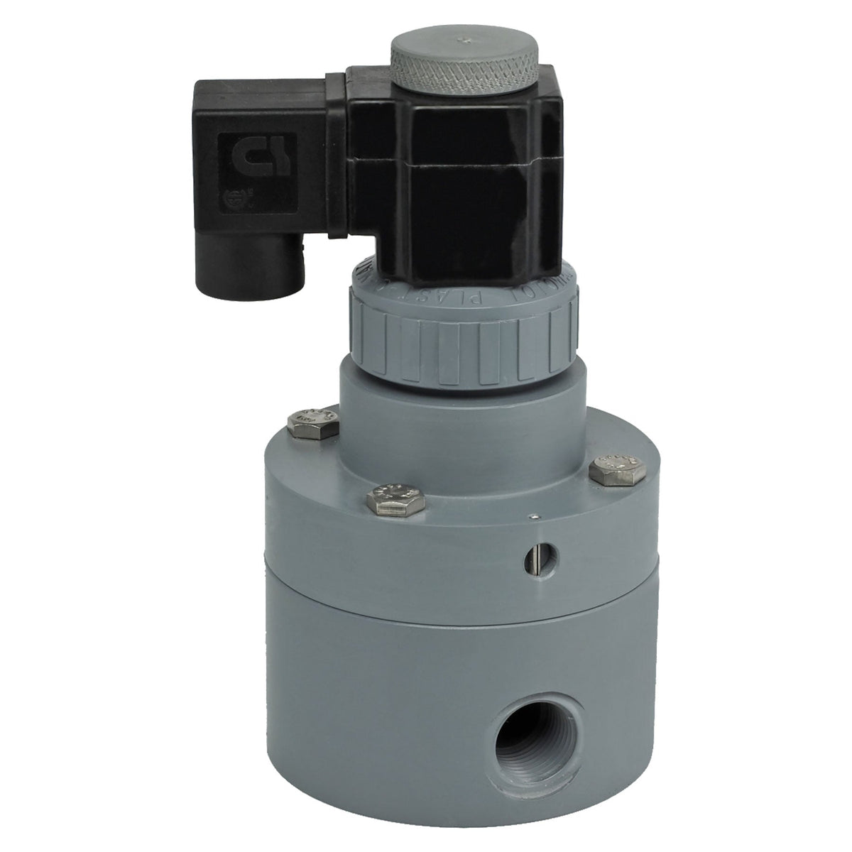 Plast-O-Matic 3/4 in. PVC/FKM Pilot Operated Solenoid Valve
