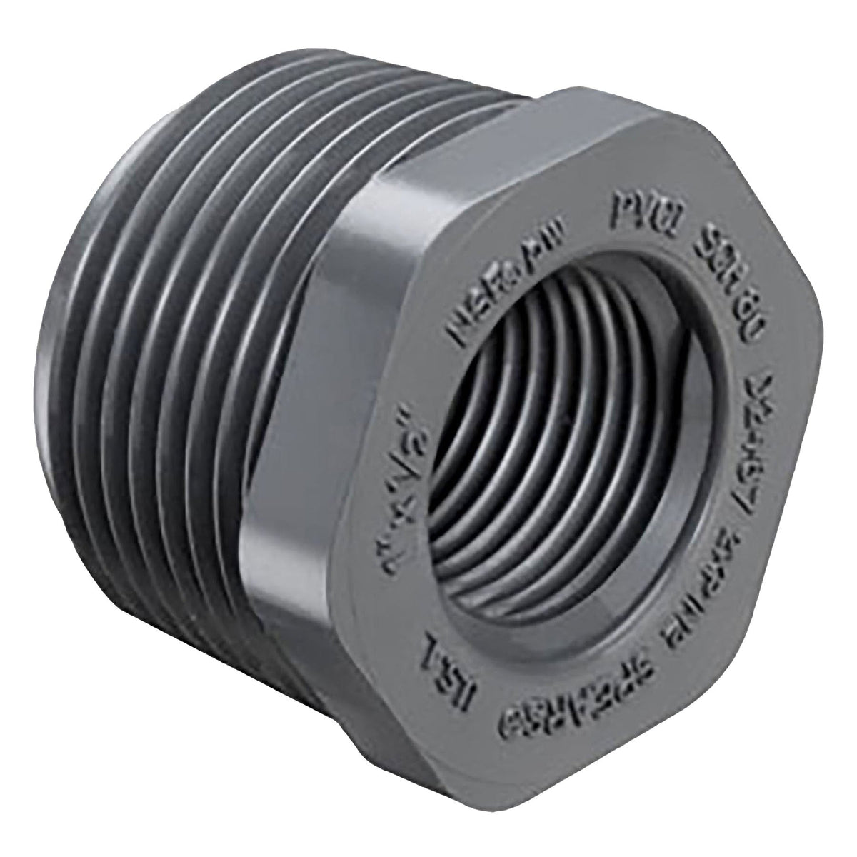 Spears PVC Schedule 80, Reducing Bushing, MPT x FPT, 1/4 in. to 4 in. Sizes
