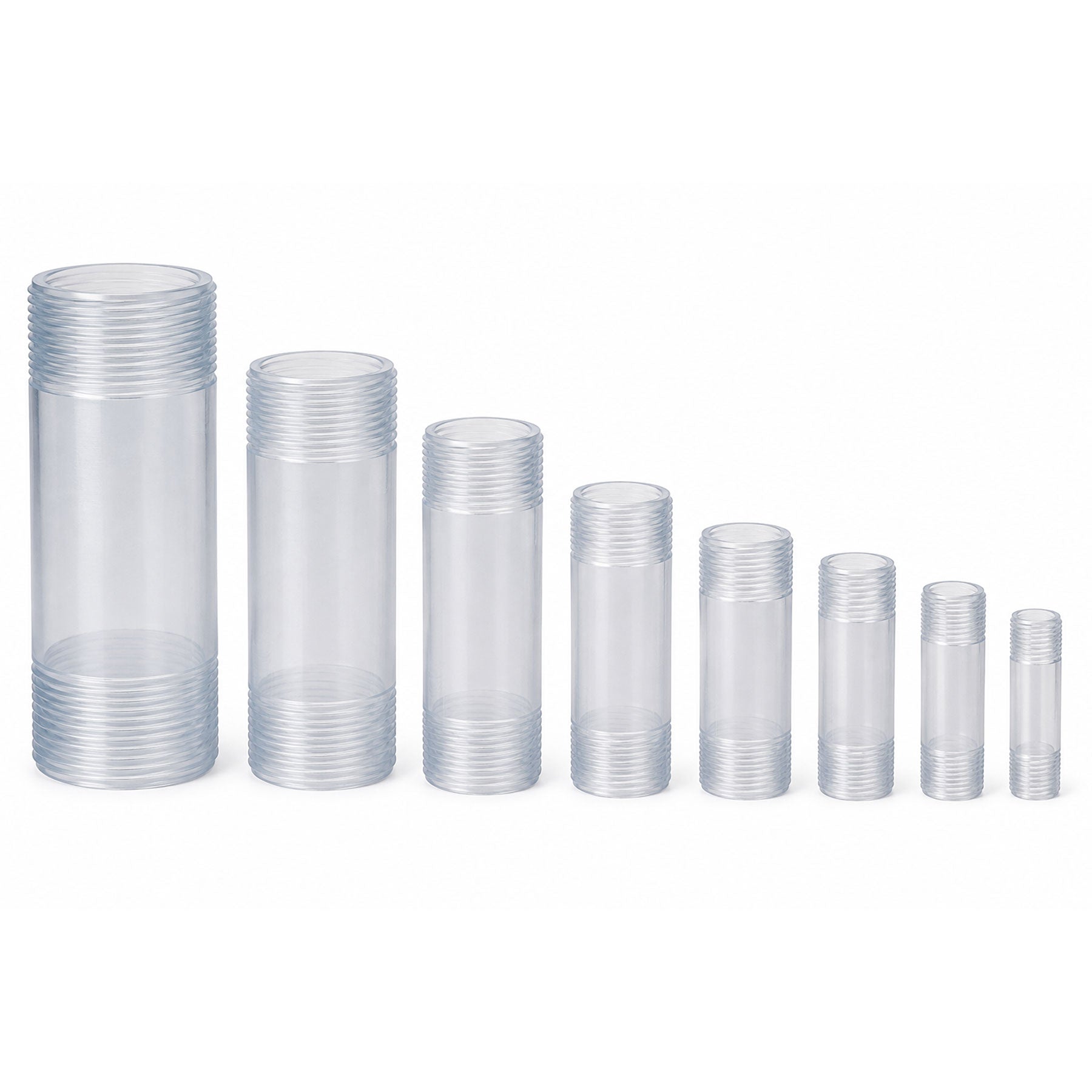 Ppafco Threaded Nipple Clear PVC 1/2 to 2 in. Close to 12 in. Length MPT Schedule 80