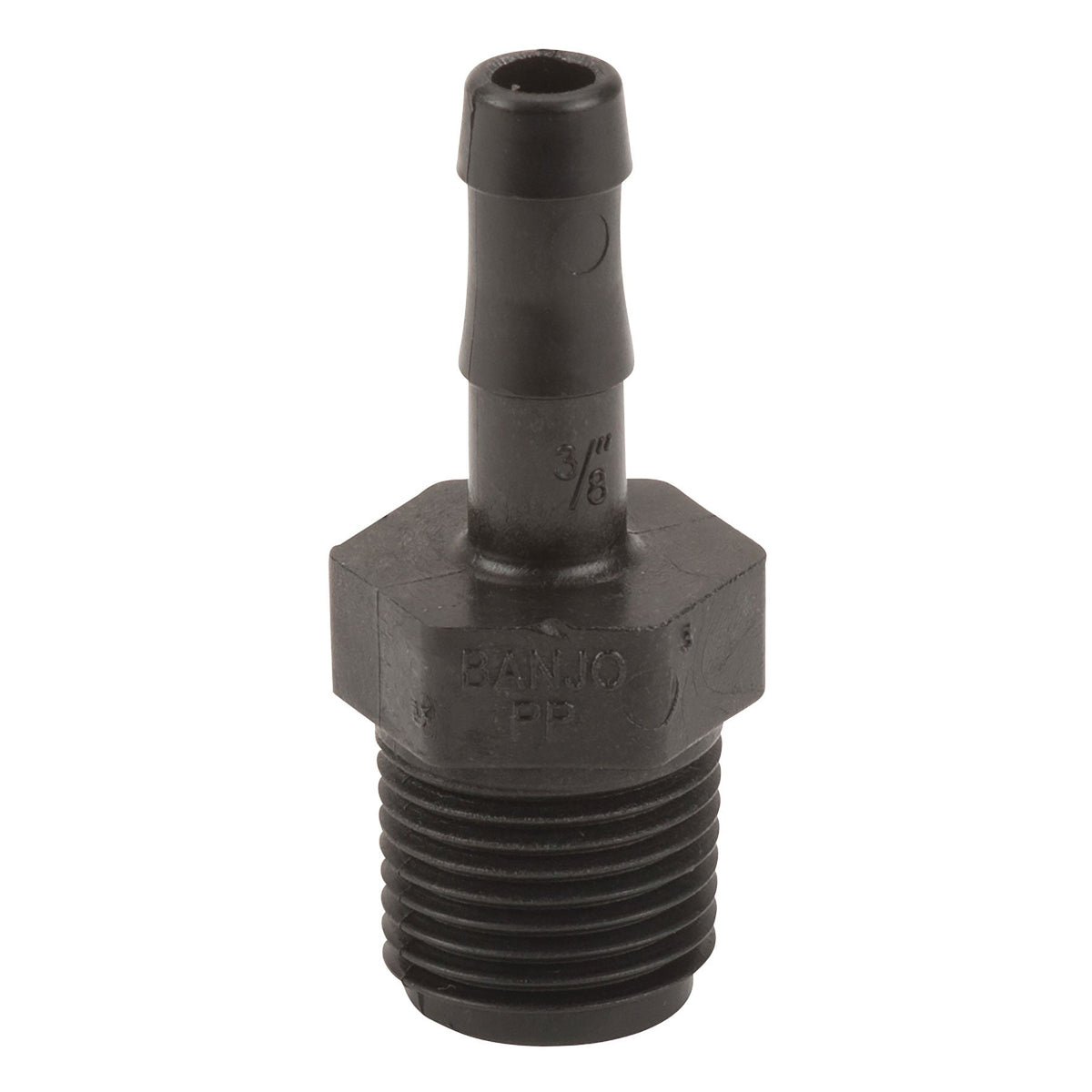 Banjo HB038-050 Polypropylene Straight Hose Barb MPT X HB 1/4 in. to 4 in. Sizes
