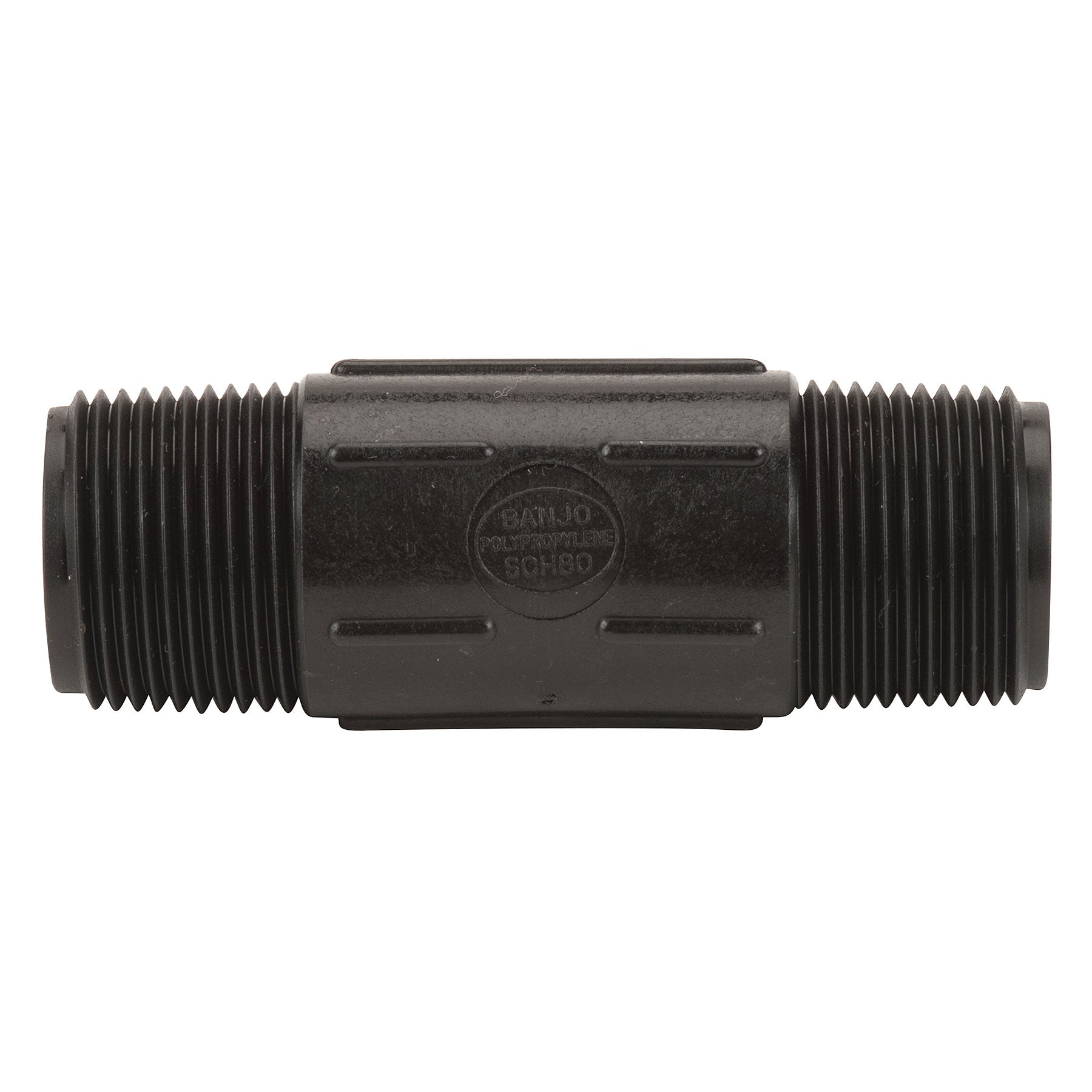 Banjo NIP100-4 Polypropylene Nipple MPT 1/4 in. to 3 in. Sizes Short to 6 in. Lengths