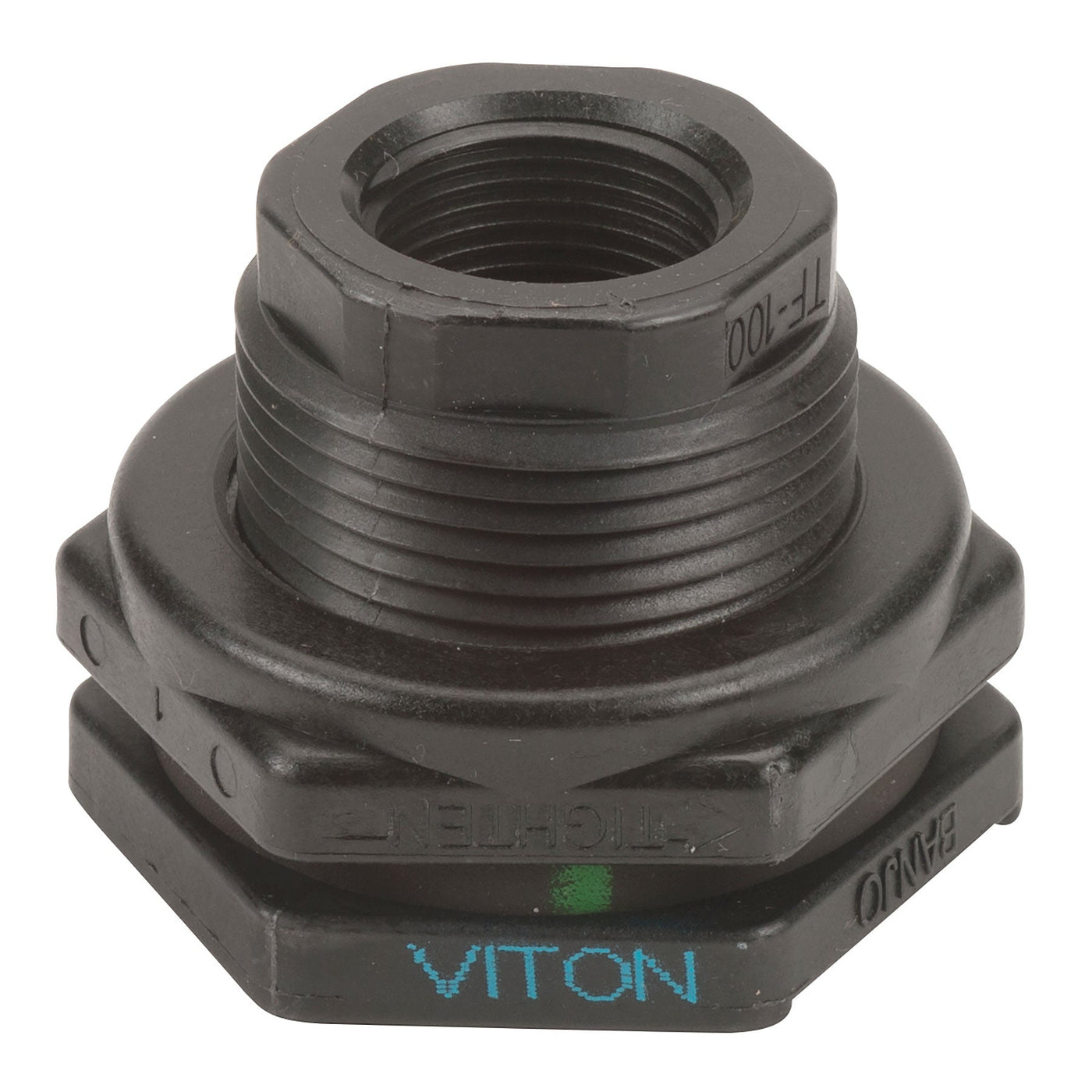 Banjo TF100V Polypropylene Bulkhead Fitting with EPDM or FKM Gasket 1/2 in. to 4 in. Sizes