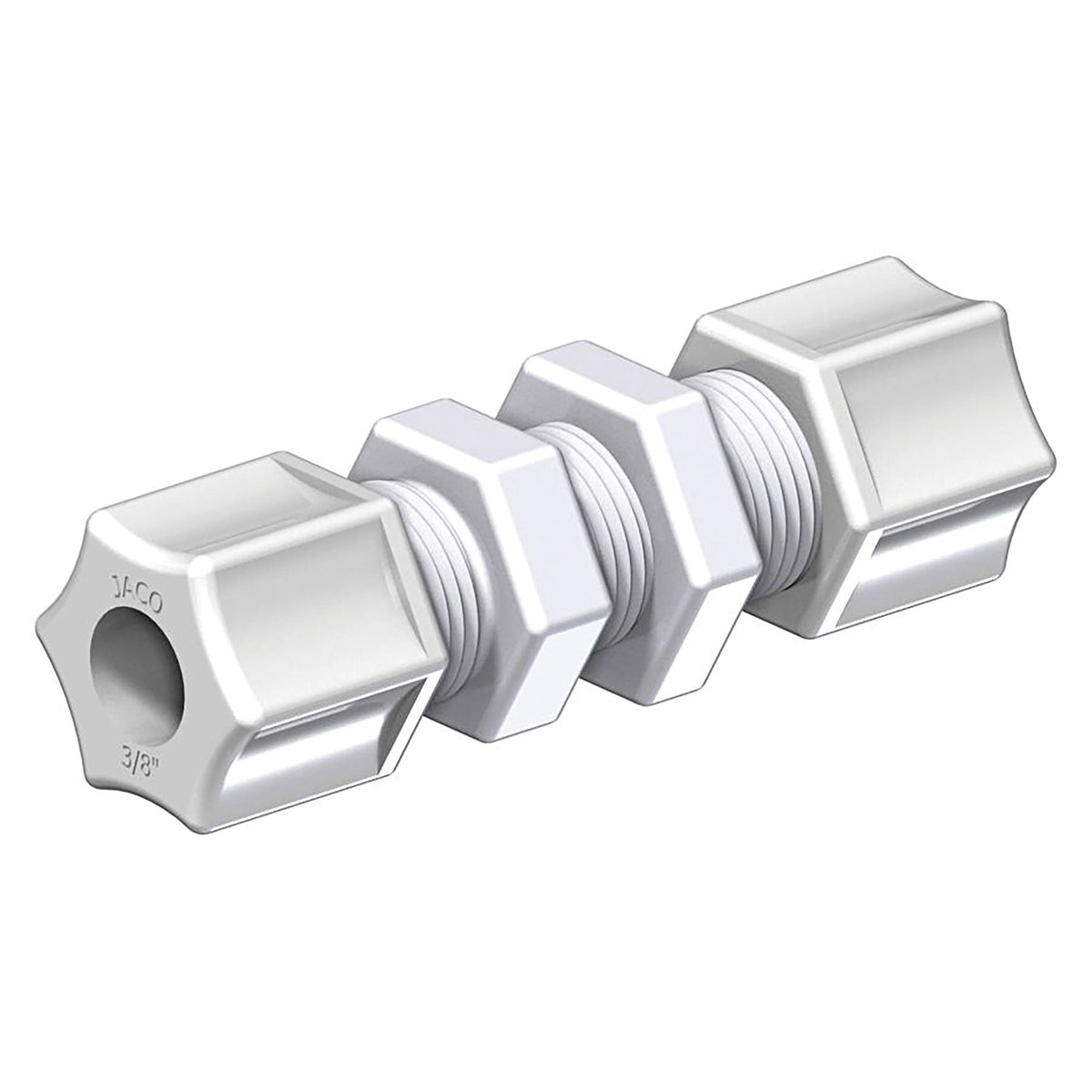 Jaco Bulkhead Union Plastic Gripper Nut 1/4 in. to 3/4 in. Sizes