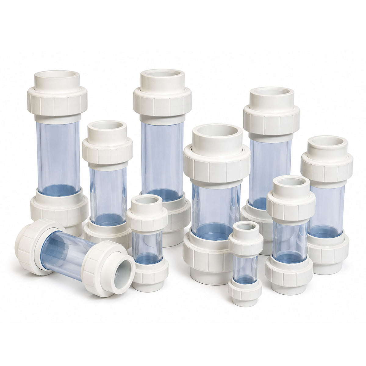ALSCO Industrial Sight Glass Clear PVC Socket 1/2 to 6 in. 8 to 24 in. Length
