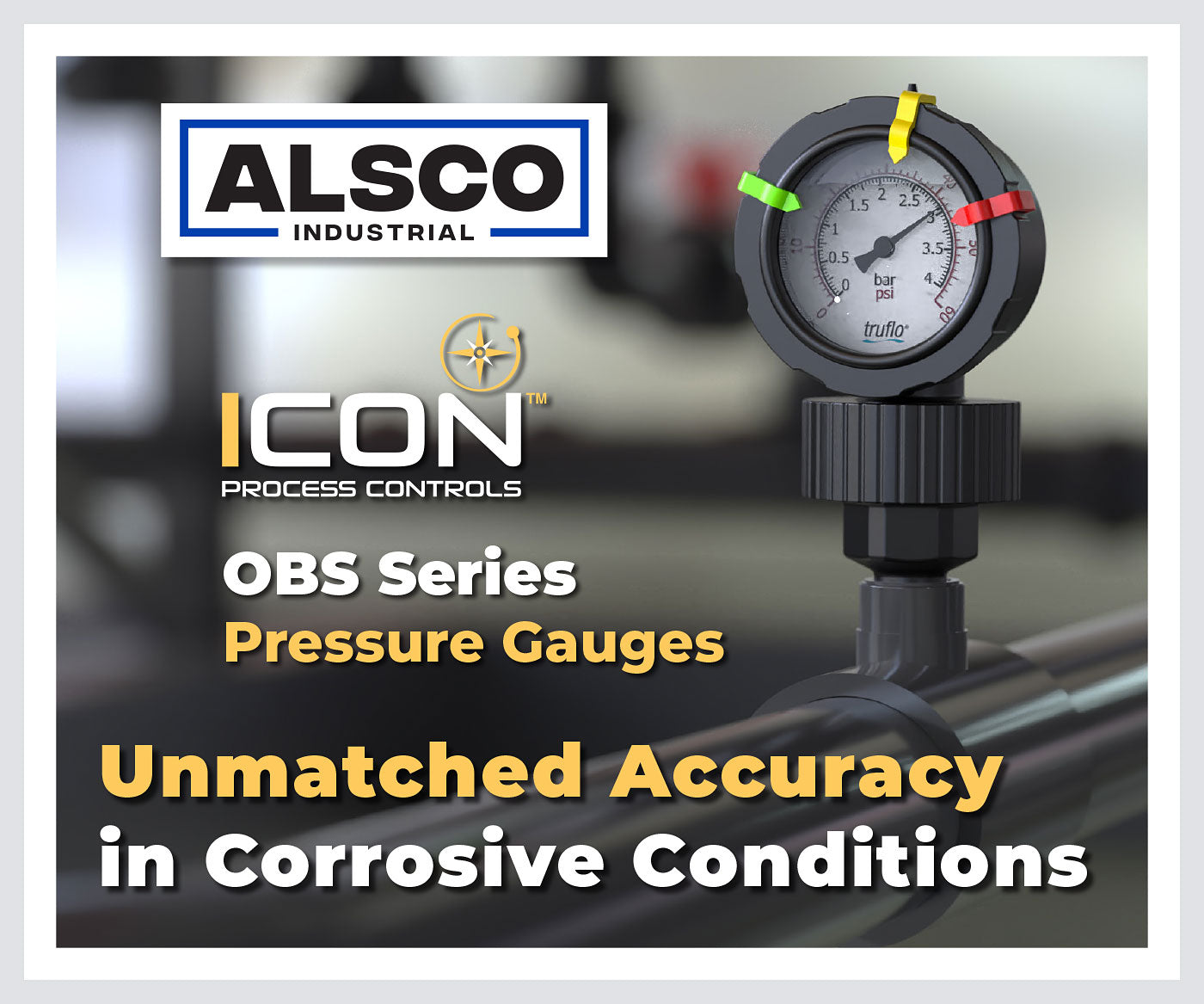 Icon Truflo OBS Series Plastic Pressure Gauges available at alscoind.com