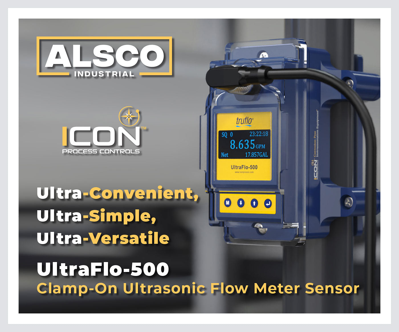 Icon UltraFlo-500 Clamp-On Ultrasonic Flow Meter Sensor