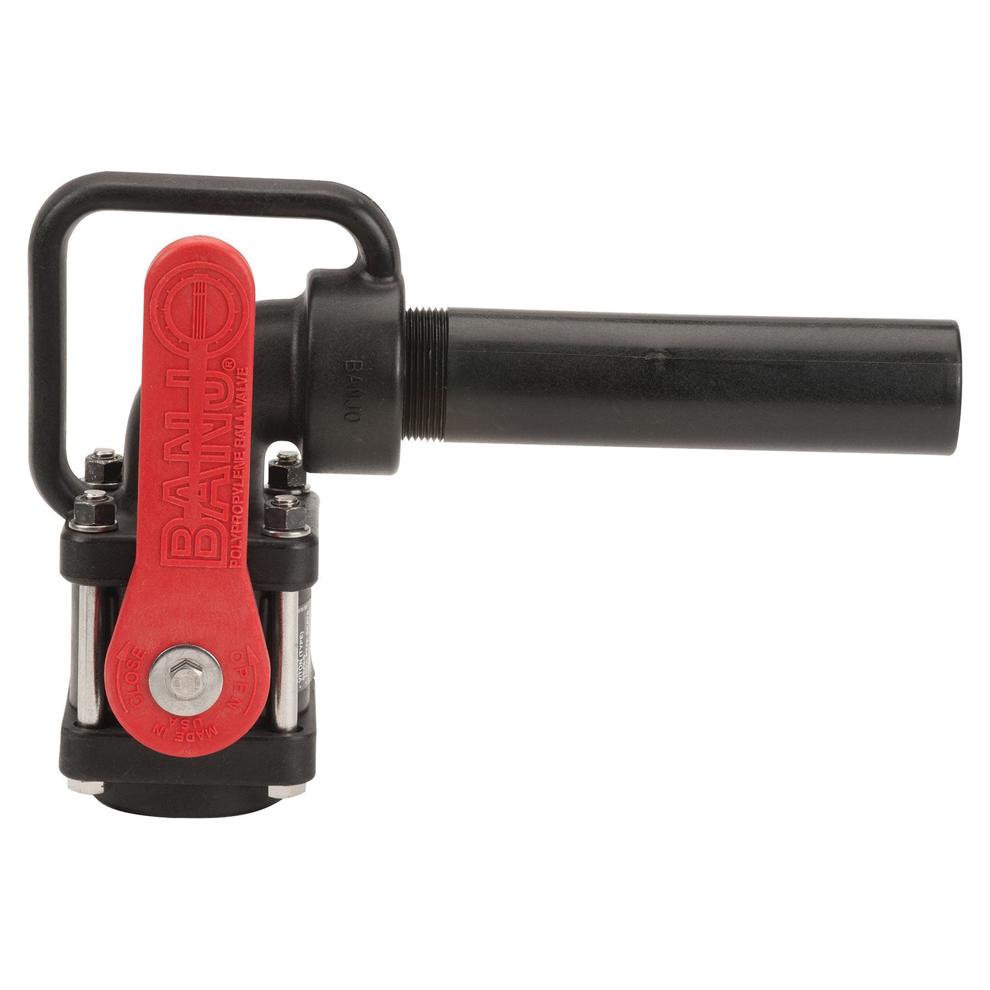 Banjo 2 in. PP Standard Port Ball Valve with 1-1/2 in. Angle Hose End