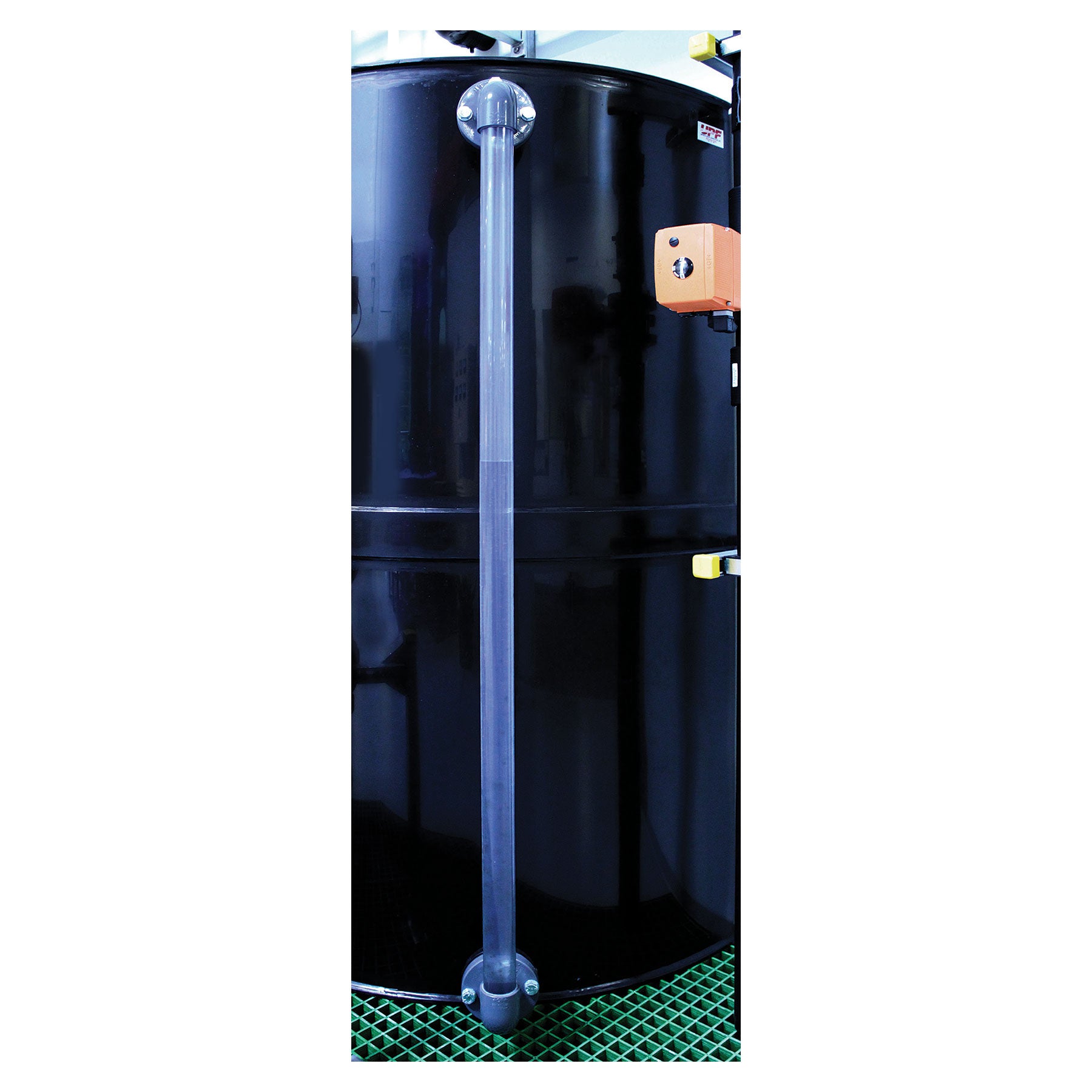 GF Clear PVC Pipe Used As Sight Glass For Tank Level