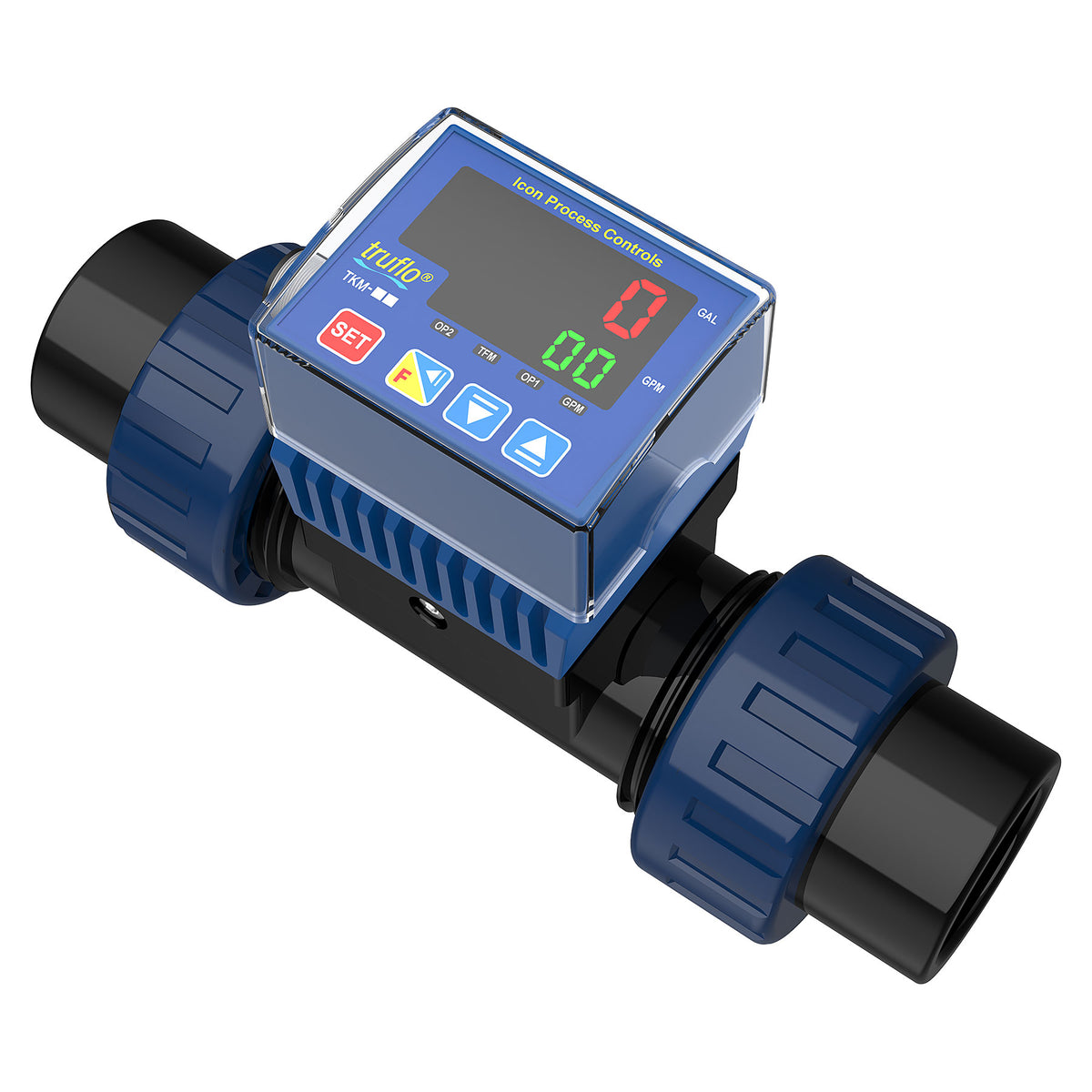 Icon TKM PVC In-Line Paddle Wheel Flow Meter, 1/2 in. to 4 in. Sizes