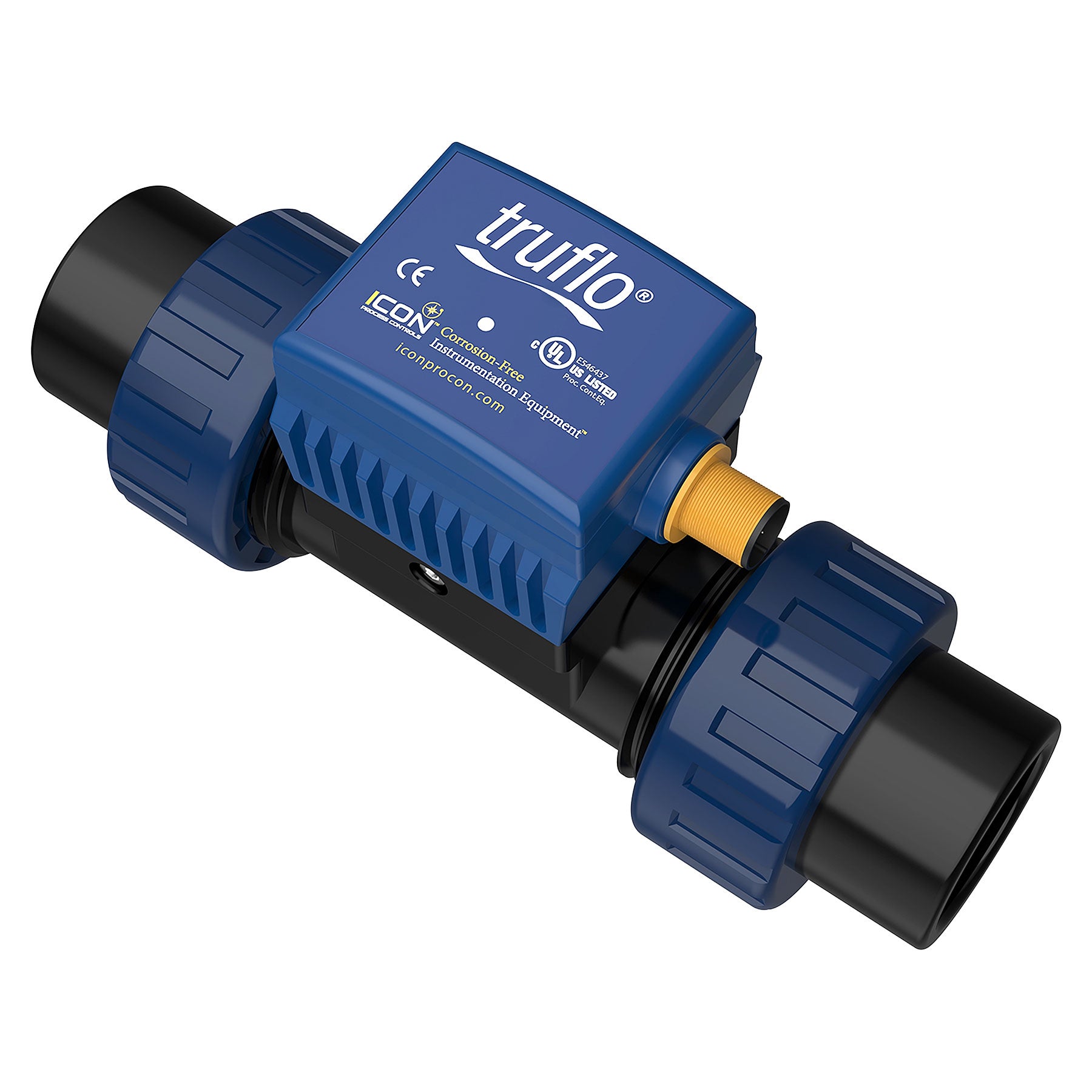 Icon TKW PVC In-Line Paddle Wheel Flow Meter, 1/2 in. to 4 in. Sizes