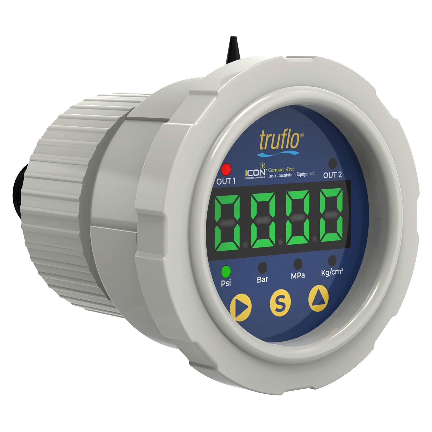 Icon Truflo OBS-C-LE Digital LED Center Mount Pressure Gauge with Gauge Guard