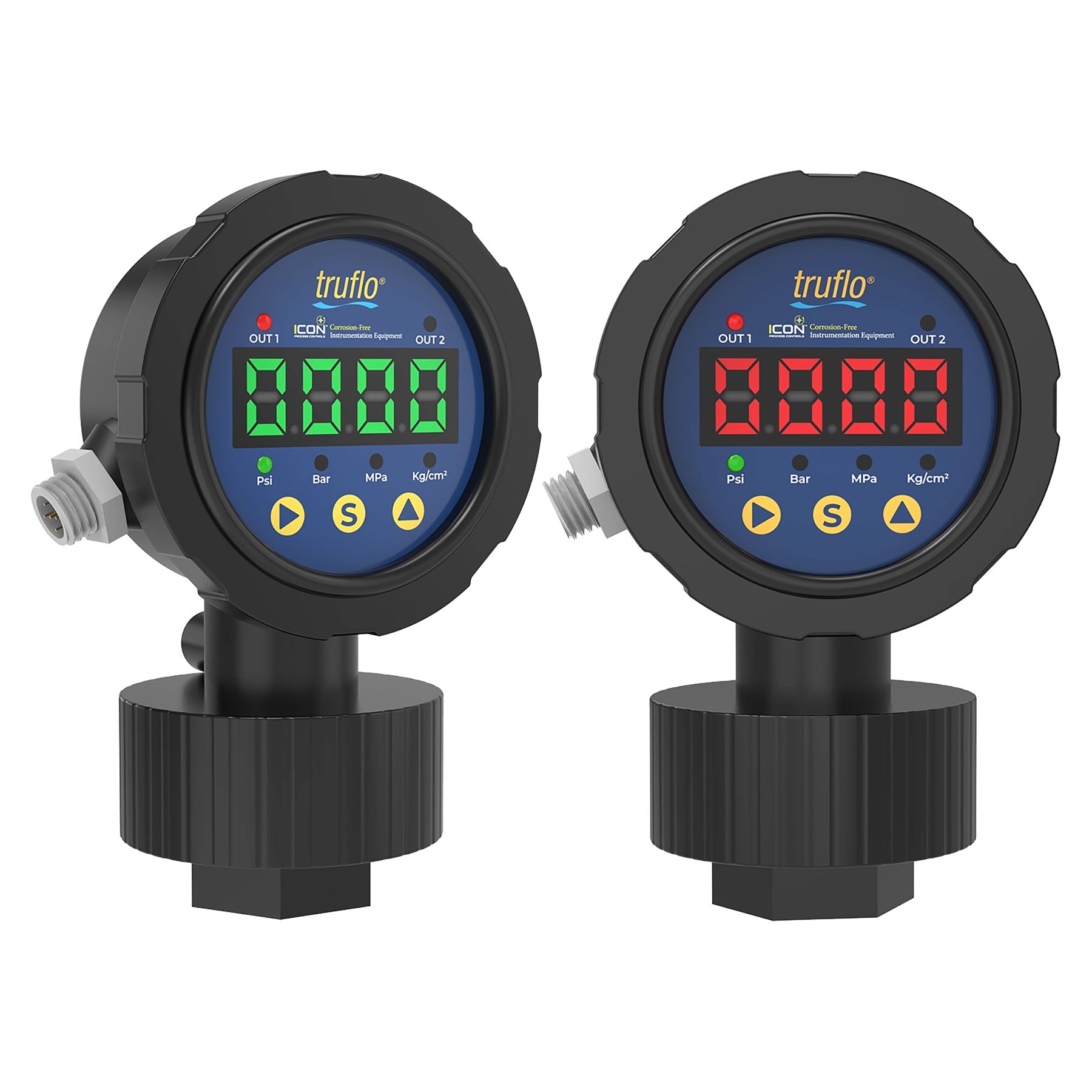 Icon Truflo OBS-LE Digital LED Pressure Transmitter Switch with Gauge Guard