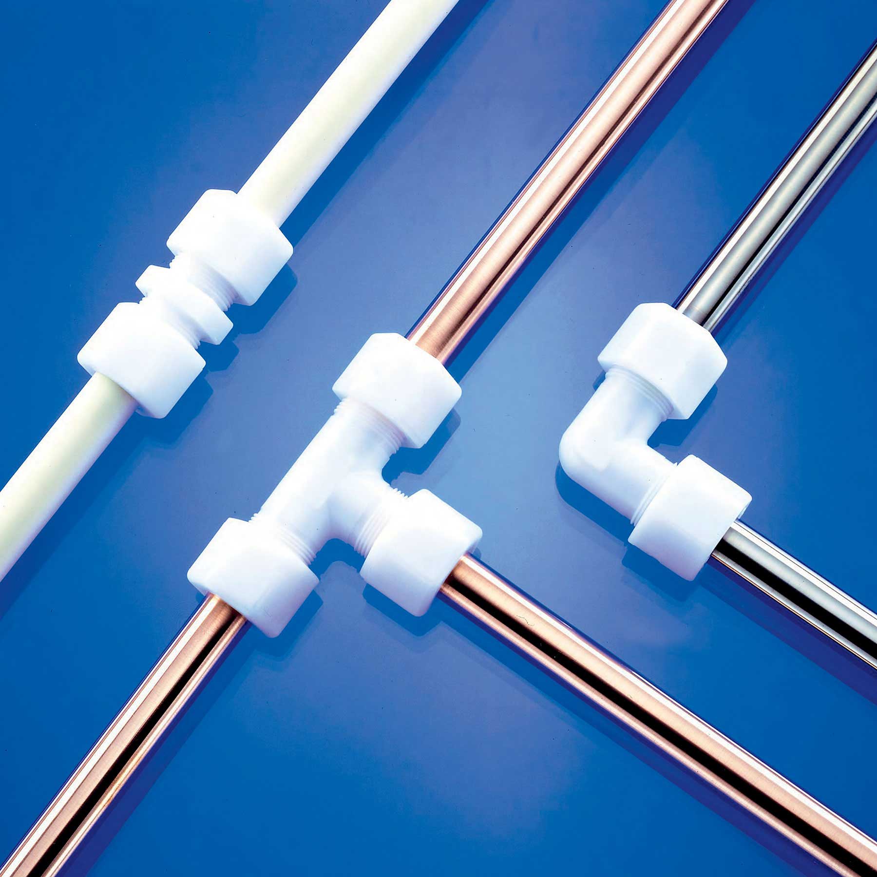 Jaco White Tube Fitting With Tubing