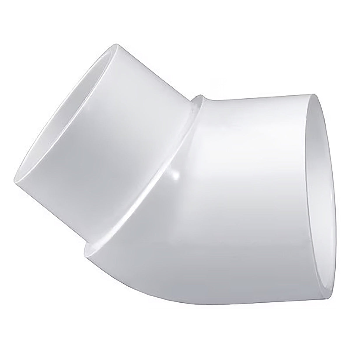 Lasco PVC Schedule 40, White, 45 Degree Street Elbow, Spigot x Socket, 1/2 in. to 2 in. Sizes