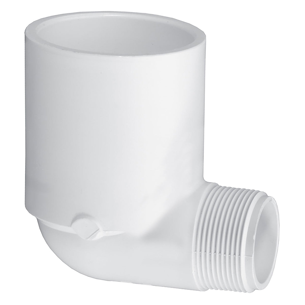 Lasco PVC Schedule 40, White, 90 Degree Reducer Street Elbow, Socket x MPT, 1/2 in. to 2 in. Sizes