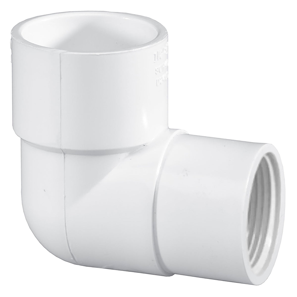 Lasco PVC Schedule 40, White, 90 Degree Reducer Elbow, Socket x Threaded, 1/2 in. to 1-1/4 in. Sizes