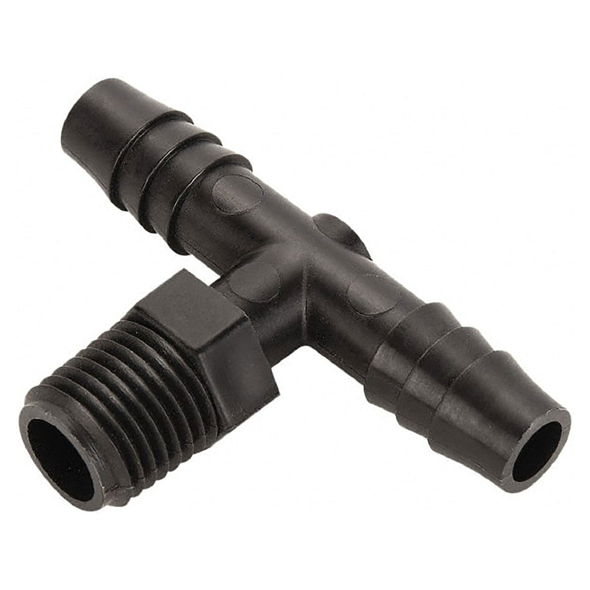Parker MPT x Hose Barb Male Branch Tee, 3/8 in. x 1/2 in.
