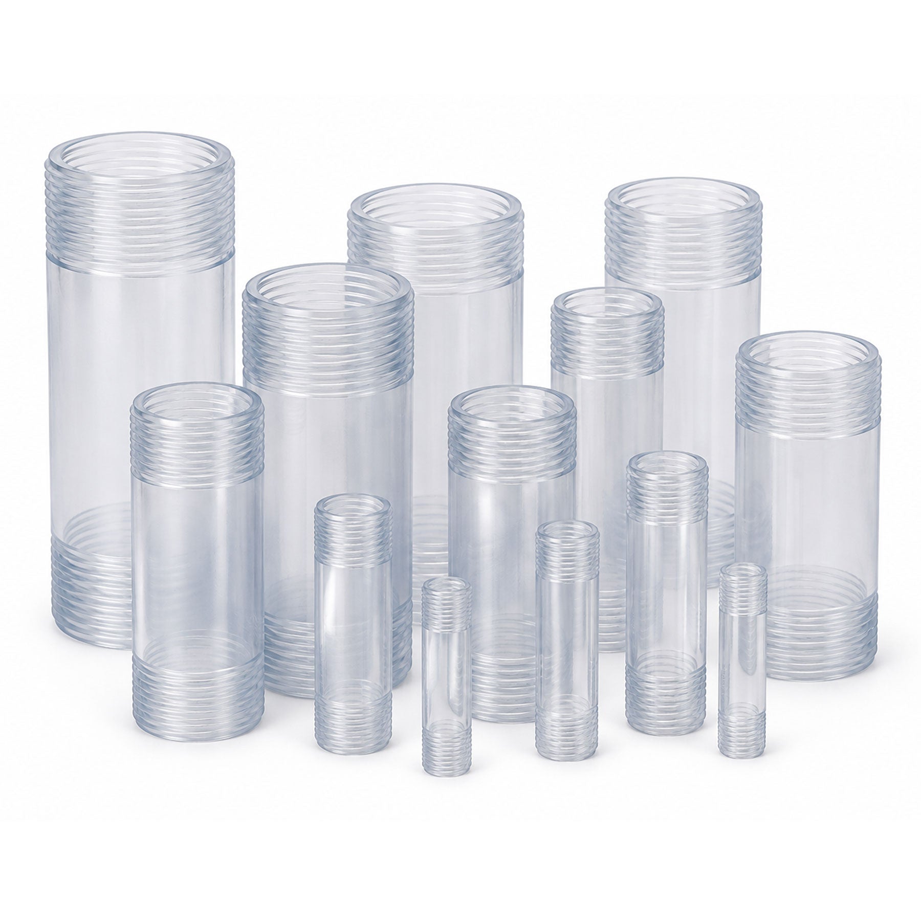 Ppafco Threaded Nipple Clear PVC 1/2 to 2 in. Close to 12 in. Length MPT Schedule 80