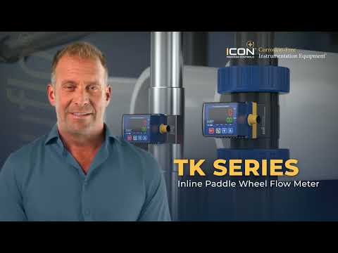 Icon TKM PVC In-Line Paddle Wheel Flow Meter, 1/2 in. to 4 in. Sizes