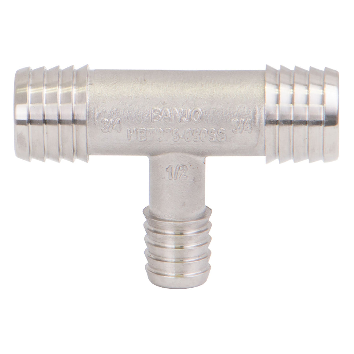Banjo HBT075-050SS SS Hose Barb Threaded Tee