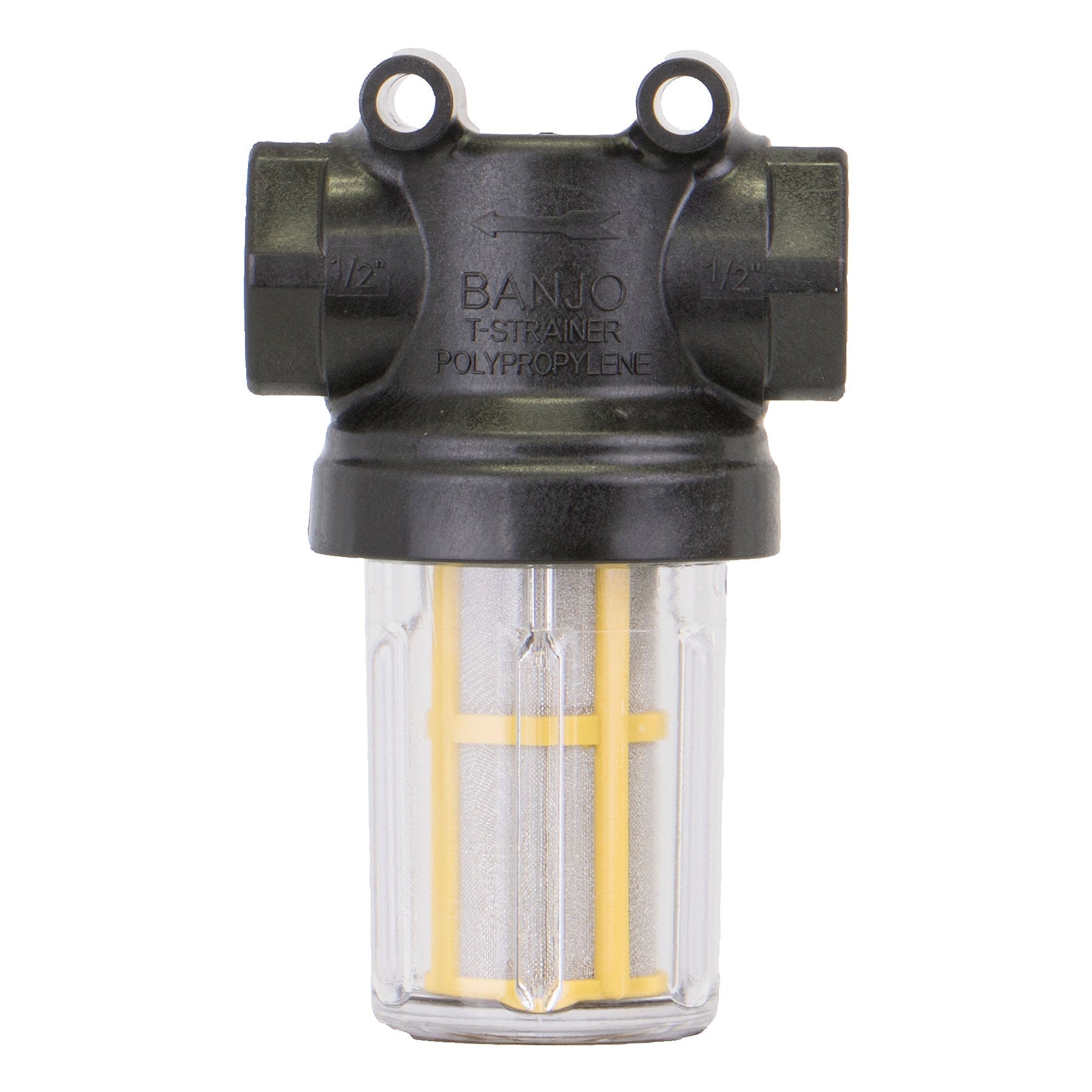 Banjo LSTM050-80C Mini T Strainer Clear Bowl 1/2 in. to 3/4 in. Sizes 30 to 80 Mesh