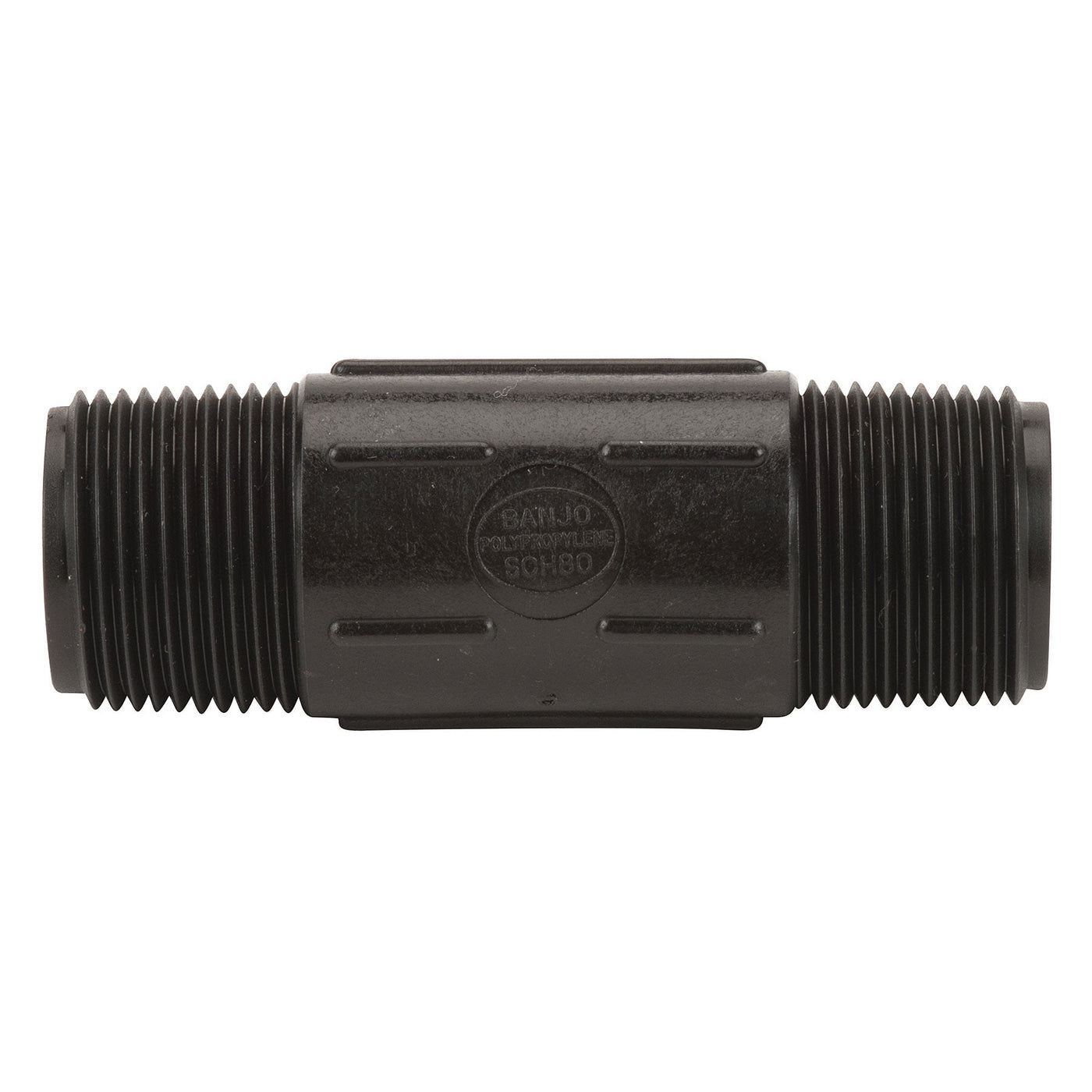 Banjo NIP100-4 Polypropylene Nipple MPT 1/4 in. to 3 in. Sizes Short to 6 in. Lengths