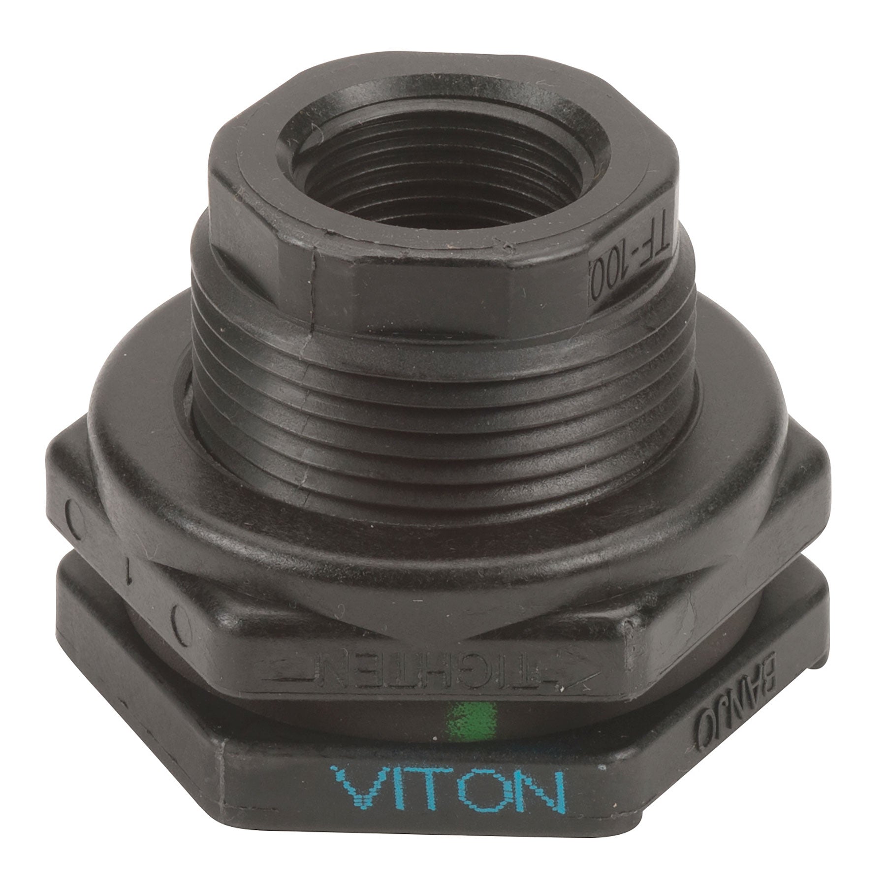 Banjo TF100V Polypropylene Bulkhead Fitting with EPDM or FKM Gasket 1/2 in. to 4 in. Sizes