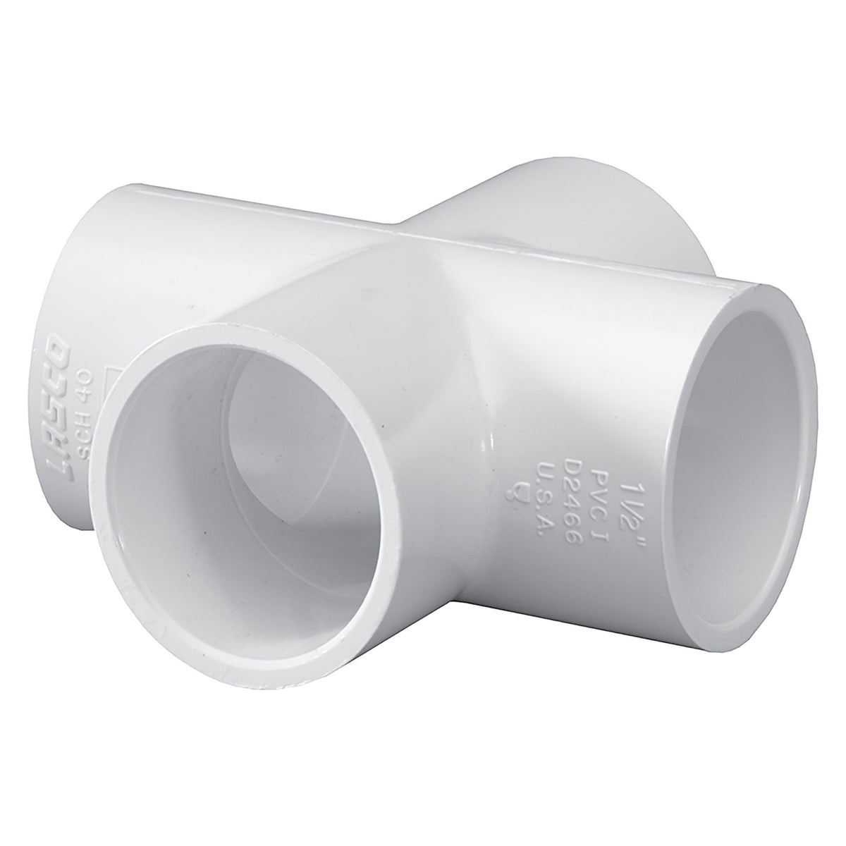 Lasco PVC Schedule 40 White Cross Socket 1/2 in. to 4 in. Sizes