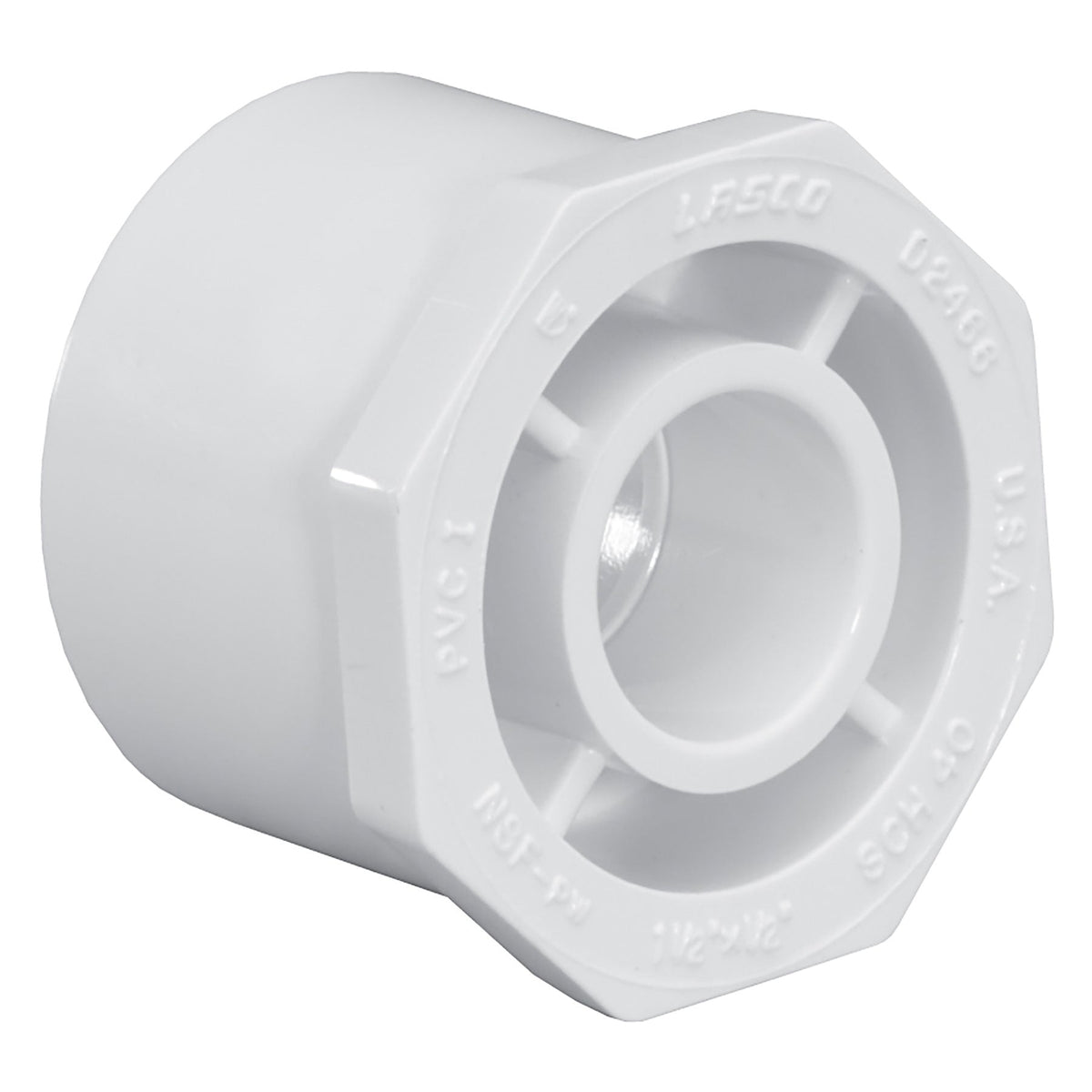 Lasco PVC Schedule 40 White Reducer Bushing Socket 1/4 in. to 12 in. Sizes