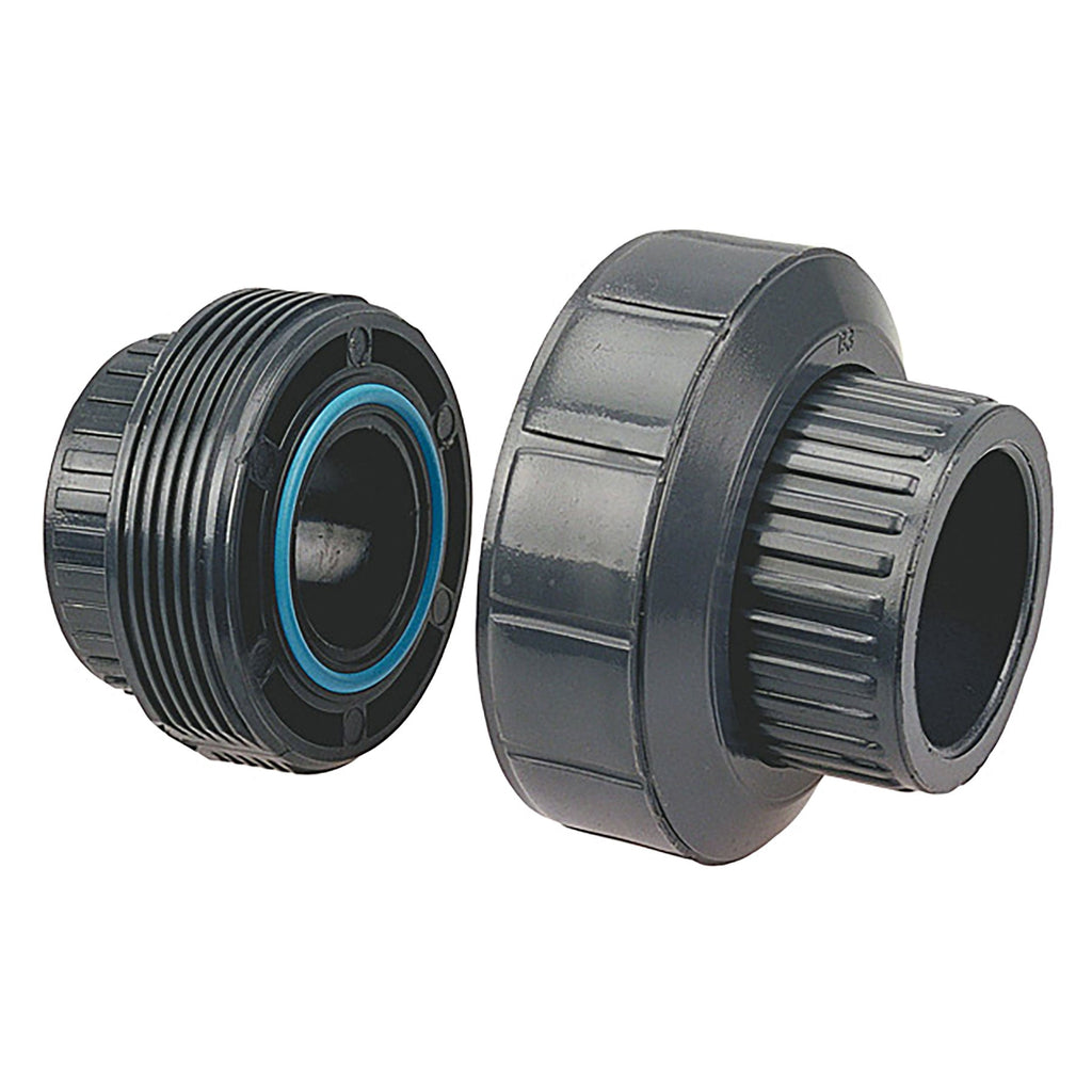 Union Socket Exploded Black PP Schedule 80, Union, Socket, 1/2 in. to 2 in. Sizes
