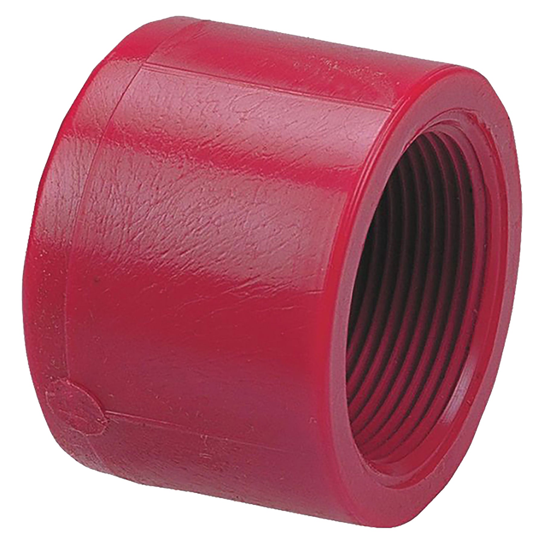 Red PVDF Schedule 80, Cap, Threaded, 1/2 in. to 2 in. Sizes