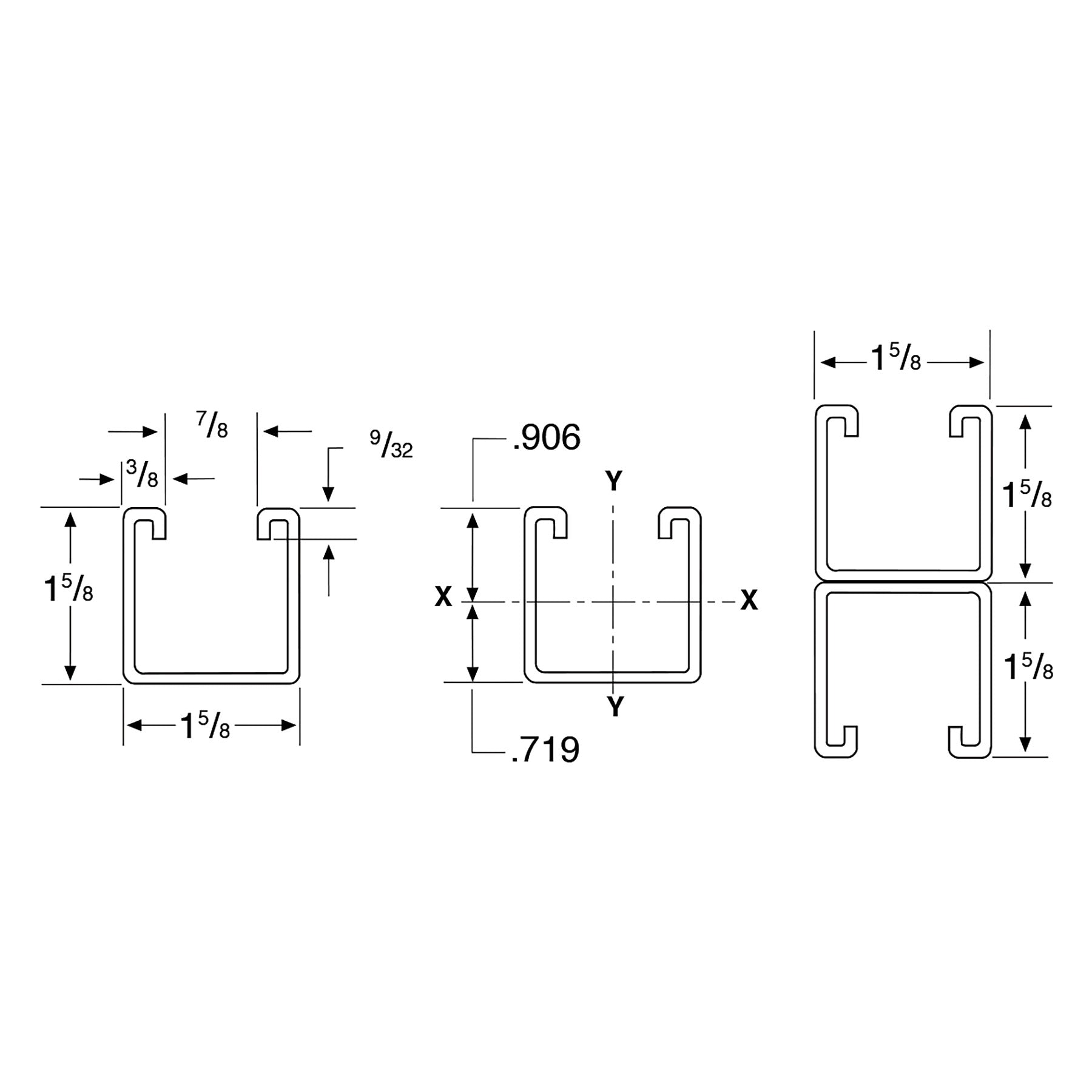 PHD S1111APG 10 Foot Metal Strut Channel