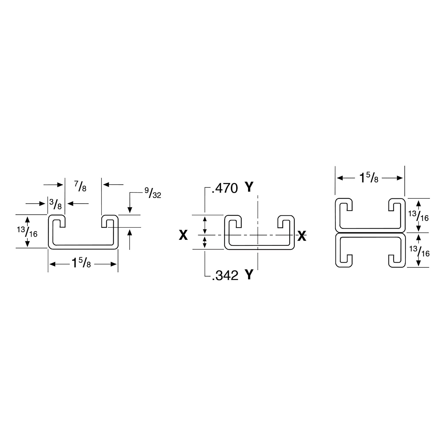 PHD S1311PG 10 Foot Metal Strut Channel