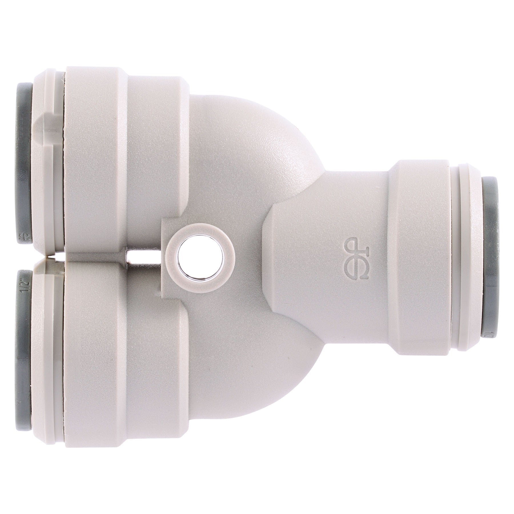 John Guest Two-Way Connector 1/4 in. to 1/2 in. Sizes