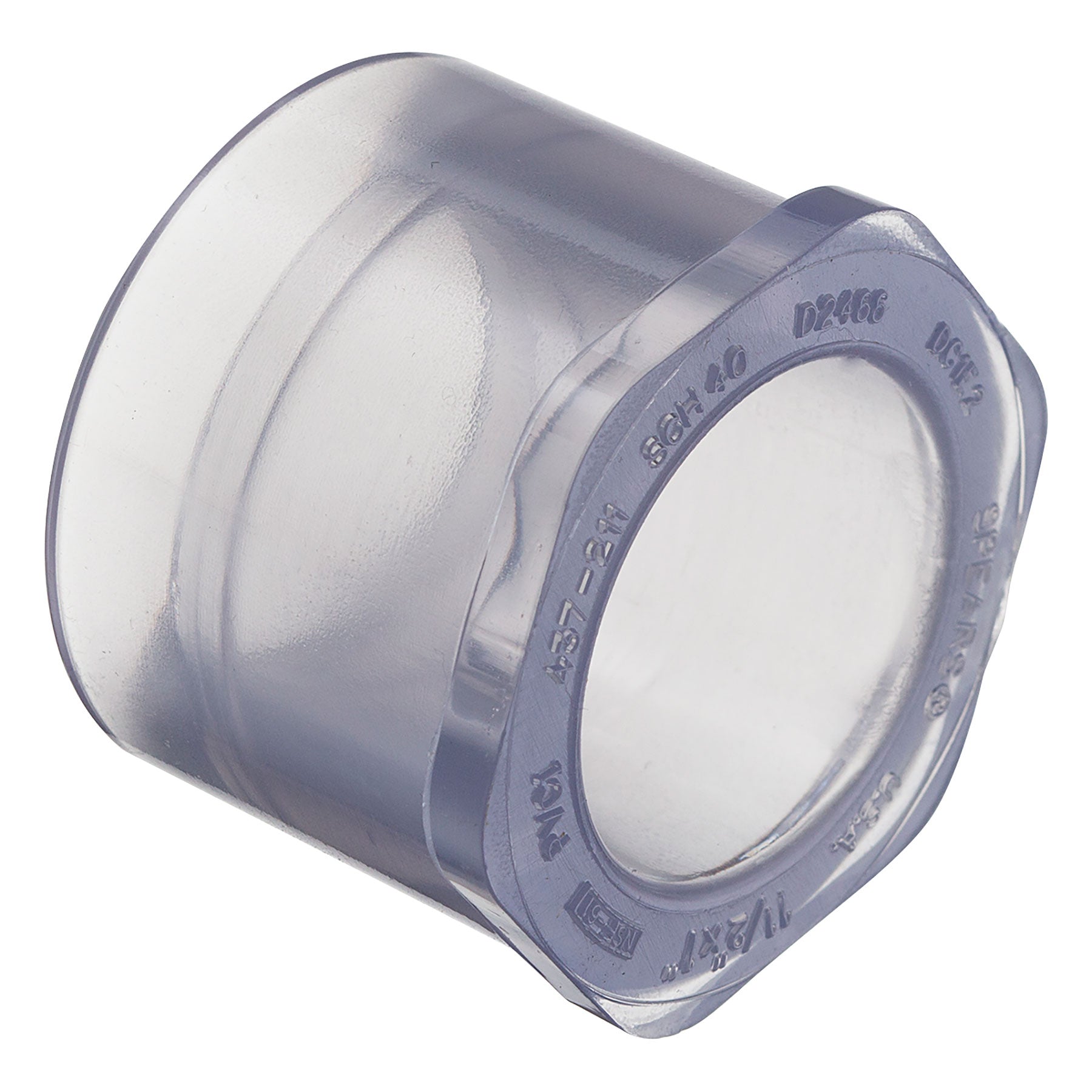 Clear PVC Reducer Bushing | Socket x Socket 3/4