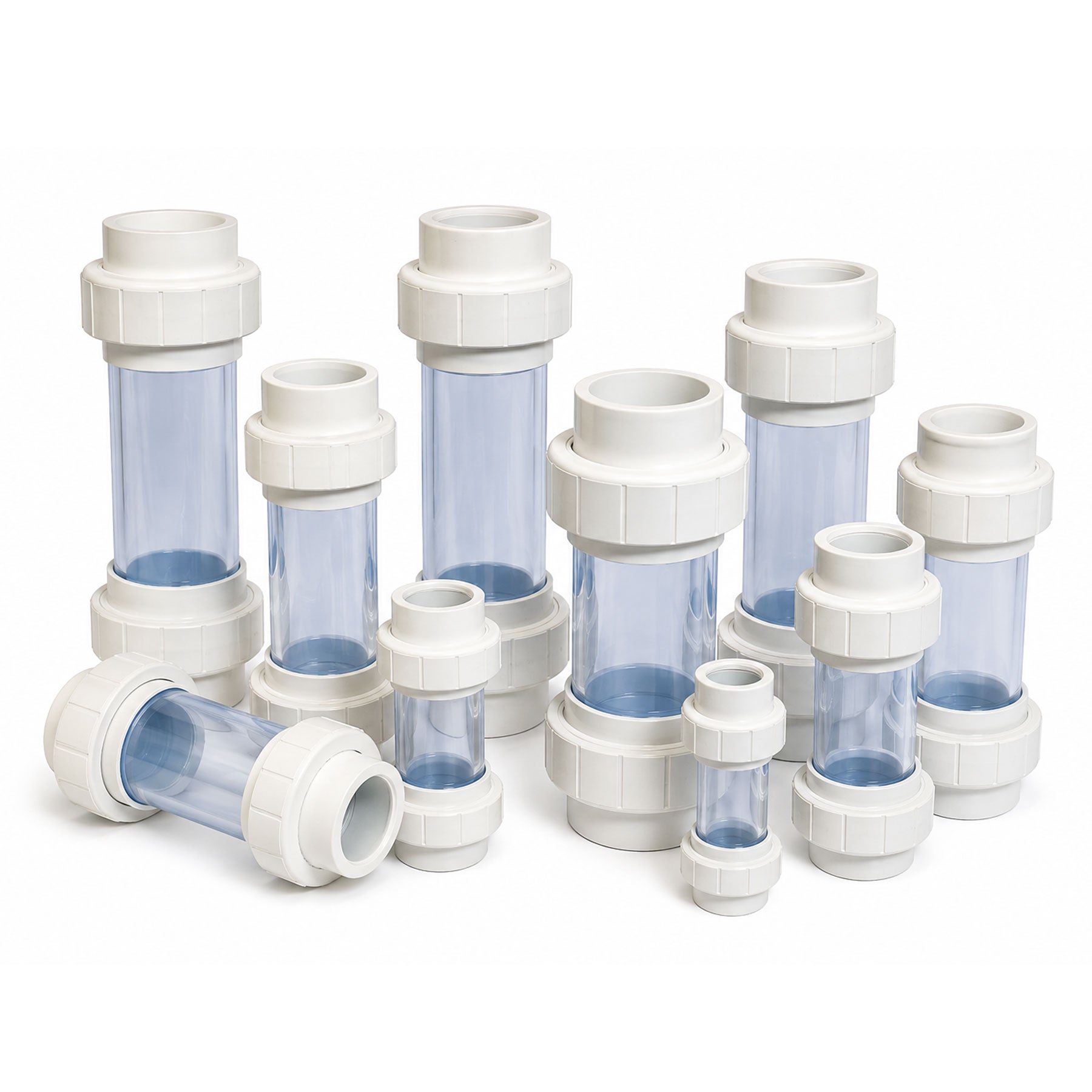 ALSCO Industrial Sight Glass Clear PVC Socket 1/2 to 6 in. 8 to 24 in. Length